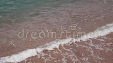 沙滩和海<strong>浪</strong>，<strong>特写</strong>.. 砂和水的质地。 Pict